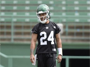 Quarterback Bryant Moniz, shown here during a recent Saskatchewan Roughriders practice, was released by the CFL team Monday.