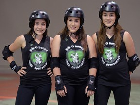 Triplets (left to right) Mackenna, Taisha and Kailyn Sopczak are among eight Regina athletes who are a part of Team Canada East, which is to compete in the inaugural Junior Roller Derby Olympics next week in Lincoln, Neb.