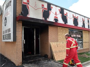 Police determined that a blaze at the Gaslight Tattoo Parlour was deliberately set.