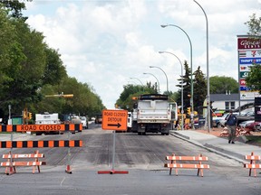 Dewdney Avenue at Oxford  Street is closed for road paving, which has also forced certain city bus stops to be temporarily taken out of service.