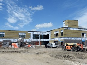 P3 school under construction at 7651 Mapleford Ave. in northwest Regina.  In June, building permits were issued for projects valued at $117.3 million, including two P3 schools valued at $26 million each, bringing the year-to-date total to $301.4 million.