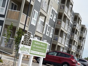 Rental units in the  Hawkstone subdivision in northwest Regina. The Queen City was the seventh-most expensive rental market in the country last month,  according to the PadMapper Canadian rent report.
