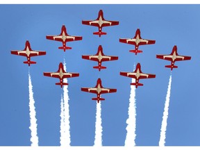 The Canadian Armed Forces Snowbirds conducted a flypast over Windsor on June 21 to raise awareness about the impacts of pediatric cancers and to promote the upcoming Kids With Cancer Take Flight Event.