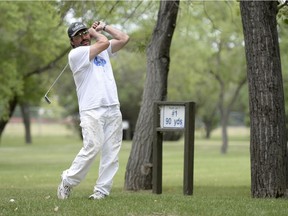 Wes Fayant takes a warm-up swing at the Regent Par 3 Golf Course in Regina, Sask. on Saturday July 2, 2016. MICHAEL BELL