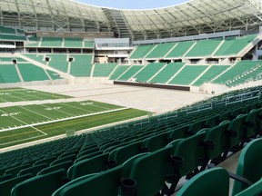 A photo from the stands at the New Mosaic Stadium on Wednesday.