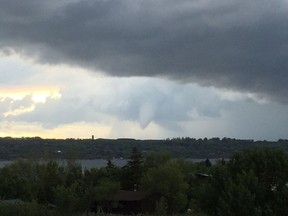 A tornado was confirmed to have occurred by Environment and Climate Change Canada on Wednesday night at Bethune. Carla Danielson took this photo of the tornado from her cabin deck at Saskatchewan Beach. PHOTO SUBMITTED BY CARLA DANIELSON