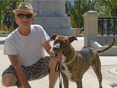 Alex Hamilton and his dog Sunshine at I Love Regina Day held at Victoria Park in Regina, Sask. on Saturday Aug. 27, 2016.