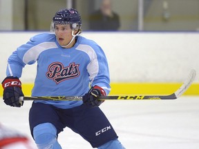 Filip Ahl is shown at Regina Pats training camp on Saturday.