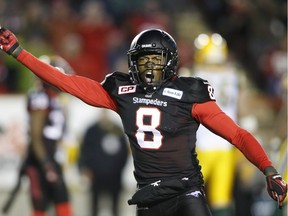 Defensive back Fred Bennett, shown here as a member of the Calgary Stampeders, was one of two players acquired by the Saskatchewan Roughriders in recent days.