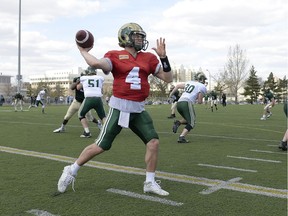 University of Regina Rams quarterback Noah Picton, shown here in a file photo, will lead his team into Thursday's exhibition game against the University of Calgary Dinos in Medicine Hat.