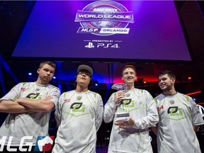 Optic Gaming's Call of Duty roster (left to right): Ian "Crimsix" Porter, Matt "Formal" Piper, Seth “Scump” Abner and Damon "Karma" Barlow.