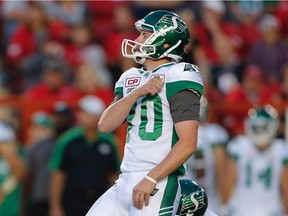 Saskatchewan's Johnny Mark recovered strongly after his first field-goal attempt hit an upright on Thursday.