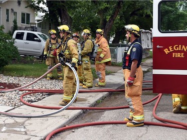 Regina fire and EMS at the scene of a house fire at 949 Edgar Street.