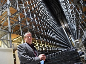 Glen Hill, industrial real estate specialist with Colliers International, inside the old Sears automated warehouse building at 855 Park St. The large, 90,000 square-foot automated warehouse is going to be demolished to make way for the redevelopment of the remaining 176,000 square-foot building and 33-acre property by Vancouver-based Hungerford Developments.