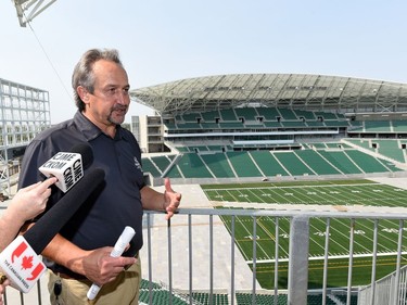 Rod Schmidt, manager of stadium development for the city of Regina, at the new Mosaic Stadium.