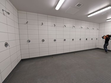 Showers at the new Mosaic Stadium.