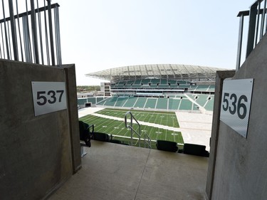 REGINA SK: AUGUST 31, 2016 – The new Mosaic Stadium in Regina during a media tour on Wednesday, August 31, 2016.  The City of Regina along with partners from the Government of Saskatchewan, Saskatchewan Roughriders Football Club announced the substantial completion of the PCL Construction portion of the Regina Revitalization Initiative Stadium Project (RRI) on Wednesday, August 31 at 1 p.m. DON HEALY / Regina Leader-Post