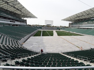 The new Mosaic Stadium in Regina during a media tour on Wednesday, August 31, 2016.  The City of Regina along with partners from the Government of Saskatchewan, Saskatchewan Roughriders Football Club announced the substantial completion of the PCL Construction portion of the Regina Revitalization Initiative Stadium Project (RRI) on Wednesday, August 31 at 1 p.m.