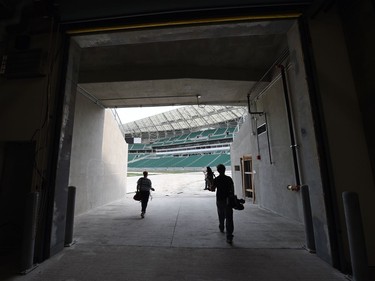 Tunnel to the field at the new Mosaic Stadium.