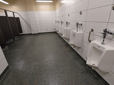 Washrooms at the new Mosaic Stadium.