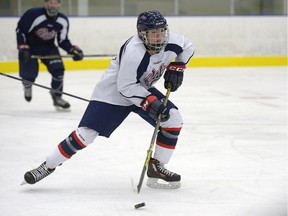 Tristen Robins is shown during the Regina Pats' training camp at the Co-operators Centre on the weekend.