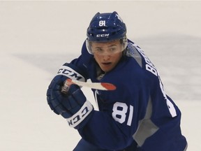 Regina Pats centre Adam Brooks is shown at the Toronto Maple Leafs' development camp in June.