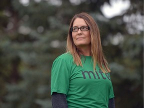 Adriana Moryski stands in Central Park, downtown Regina, Sask. Moryski is the race director of Power of 8 Mountain Bike Enduro Event, an event to raise money for education, awareness and research into mitochondrial disease.