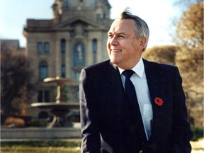 Allan Blakeney, photographed in November 1987.

(Leader-Post archives - Don Healy 30 Oct. 1987 - "Allan Blakeney has sat in Saskatchewan's legislature since 1960.")