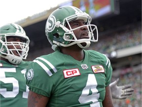 Saskatchewan Roughriders quarterback Darian Durant, shown here in a file photo from the Labour Day Classic, is looking forward to his interactions with the fans Saturday at Investors Group Field.