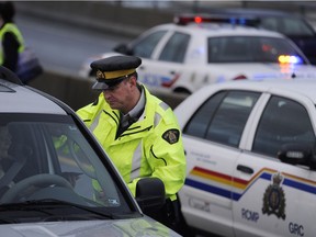 Police check for impaired drivers. Saskatchewan has the worst record for drunk drivers in Canada.