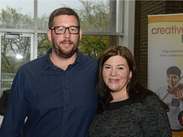 Mathieu Cubizolles and Lindsey Archer during India Supper Night at the Conexus Arts Centre in Regina, Sask. on Saturday Sept. 24, 2016.