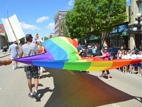 Moose Jaw celebrating at this year's pride parade