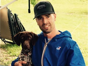 Tanner Kaufmann seen here with his dog Macy. Kaufmann died Sunday after his pickup was hit by another pickup north of Regina. The dog was also killed. A Regina man has been charged with impaired driving causing death.