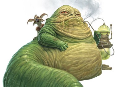 Star Wars villain Jabba the Hutt drawn by Regina illustrator Joel Hustak.