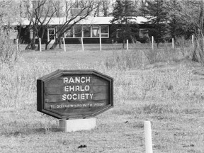 Ranch Ehrlo's entrance sign at its Pilot Butte campus, featured in 1989.
