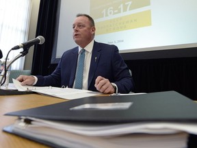 Finance Minister Kevin Doherty promised to balance the budget in the 2017-18 fiscal year, but at least one bond rating agency is skeptical that will happen.