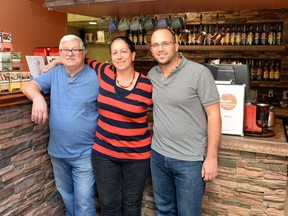 Abstractions Cafe owners are Noor Mitri (right), his father Farid Mitri and mother Hayat Fakhoury.