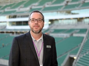 REGINA, SASK :  September 29, 2016  -- Graham Edge, Evraz Place VP of Food & Beverage, speaks at the new Mosaic Stadium in Regina. TROY FLEECE / Regina Leader-Post