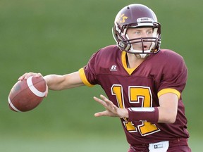 LeBoldus Golden Suns quarterback Josh Donnelly, shown in this file photo, threw for 272 yards in Wednesday's 18-18 tie with the Campbell Tartans.