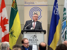 Federal public safety minister Ralph Goodale speaks during a Regina & District Chamber of Commerce luncheon at the Delta Hotel in Regina.