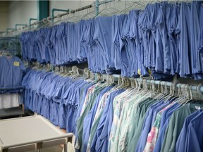 An after-hours look inside the hospital laundry services of Regina building in 2013.