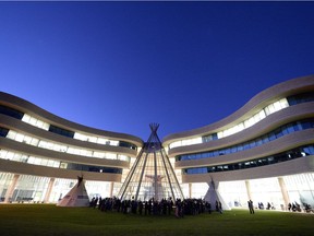 The Veterans Memorial Tipi is at the symbolic centre of the First Nations University of Canada.
