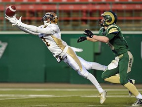 The University of Regina Rams' defence — including defensive back Jeff Propp (right), shown here during Thursday's game against the University of Manitoba Bisons — is looking to improve on its first two showings of the 2016 season.