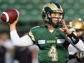 Noah Picton, 4, and the University of Regina Rams are to play host to the Saskatchewan Huskies on Saturday, 2 p.m., at the new Mosaic Stadium.