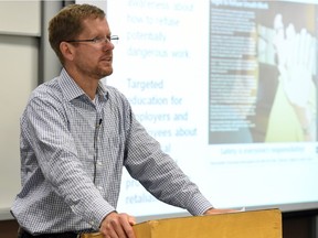 University of Regina associate professor Sean Tucker speaking about a comparison of work-related injury and fatality rates across Canada, with a focus on Saskatchewan.