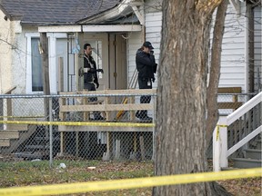 Photos of the scenes of two shootings on the 1500 (shown) and 2200 blocks of Robinson St. in Regina October 22, 2015.