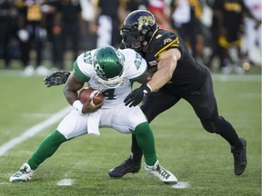 Hamilton Tiger-Cats defensive end John Chick made life miserable for his former Saskatchewan Roughriders teammates, including quarterback Darian Durant, when the teams met Aug. 20 in Hamilton.