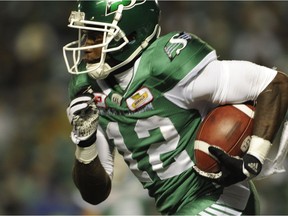 The Riders traded receiver Armanti Edwards (12) to the Toronto Argonauts on Saturday for offensive lineman Peter Dyakowski.