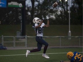 Regina Thunder receiver Kristiane Desautels, shown here in a file photo, had a big game against the Calgary Colts on Saturday.