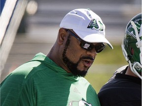 Saskatchewan Roughriders offensive co-ordinator Stephen McAdoo, shown here in a file photo, was a member of the Shreveport Pirates in 1994.